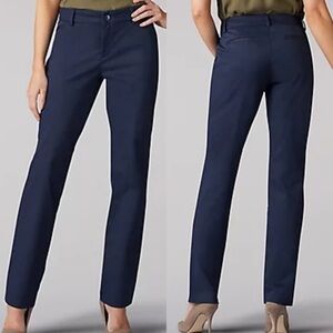 NWT‎ Women's Lee Wrinkle Free Regular Fit Straight Leg Pant Blue Navy